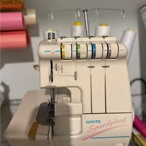 Vintage Serger with Colorful Thread Guides